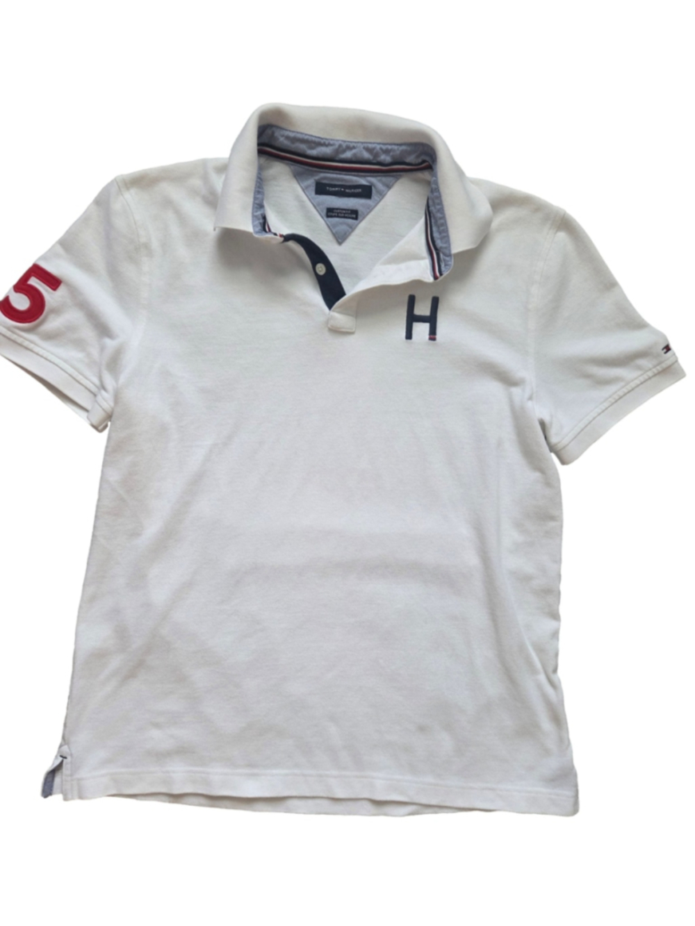 Men's Tommy Hilfiger Polo Shirt Size M White Blue